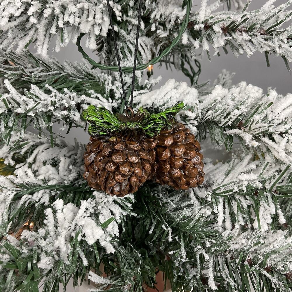 Christmas Tree Ornament-Three Pinecone With Leaves-The Bridge Collection